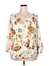Unique Spectrum 100% Rayon White Ivory 3/4 Sleeve Blouse Size 3X - photo 1