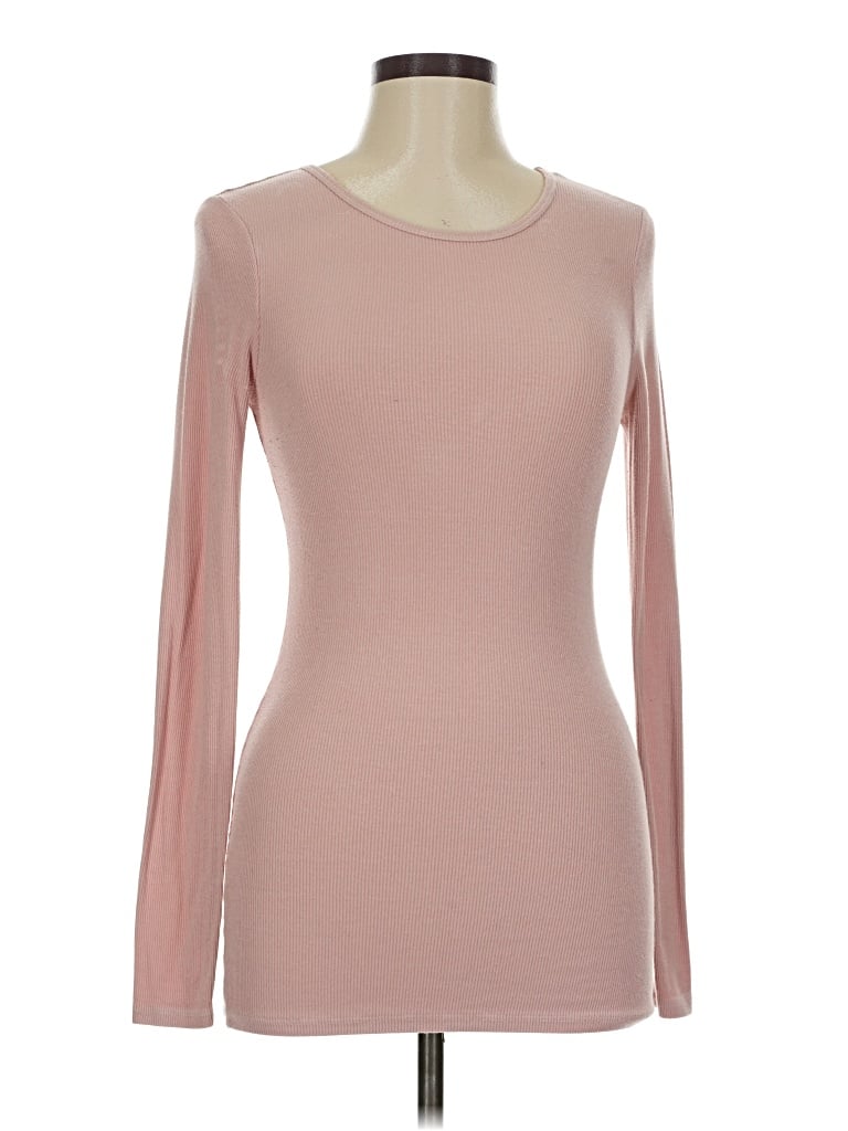 Pre-owned Three Dots Long Sleeve T-shirt In Pink