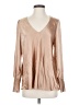 Boston Proper Metallic Tan Long Sleeve Blouse Size S - photo 1