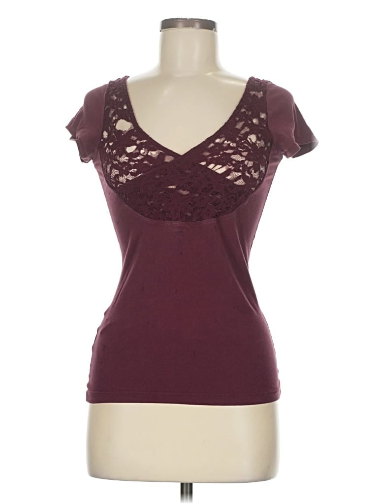 Pre-owned Garage Short Sleeve T-shirt In Burgundy