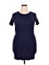 Open Edit Solid Blue Casual Dress Size XXL - photo 1