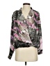 Quintessential 100% Polyester Animal Print Silver Long Sleeve Blouse Size S - photo 1
