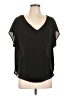 Lush 100% Polyester Black Short Sleeve Blouse Size L - photo 1