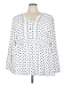 Torrid 100% Polyester Polka Dots White 3/4 Sleeve Blouse Size 4X Plus (4) - photo 1