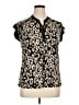 Diana Belle Animal Print Black Short Sleeve Blouse Size XL - photo 1