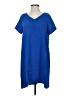 Topshop 100% Polyester Solid Blue Casual Dress Size 4 - photo 1