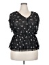 American Rag Cie Black Short Sleeve Blouse Size XXL - photo 1
