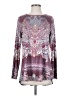 One World Paisley Burgundy Long Sleeve Blouse Size S - photo 1