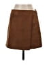 MNG Solid Brown Casual Skirt Size S - photo 1
