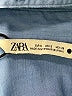 Zara Solid Blue Long Sleeve Button-Down Shirt Size S - photo 7