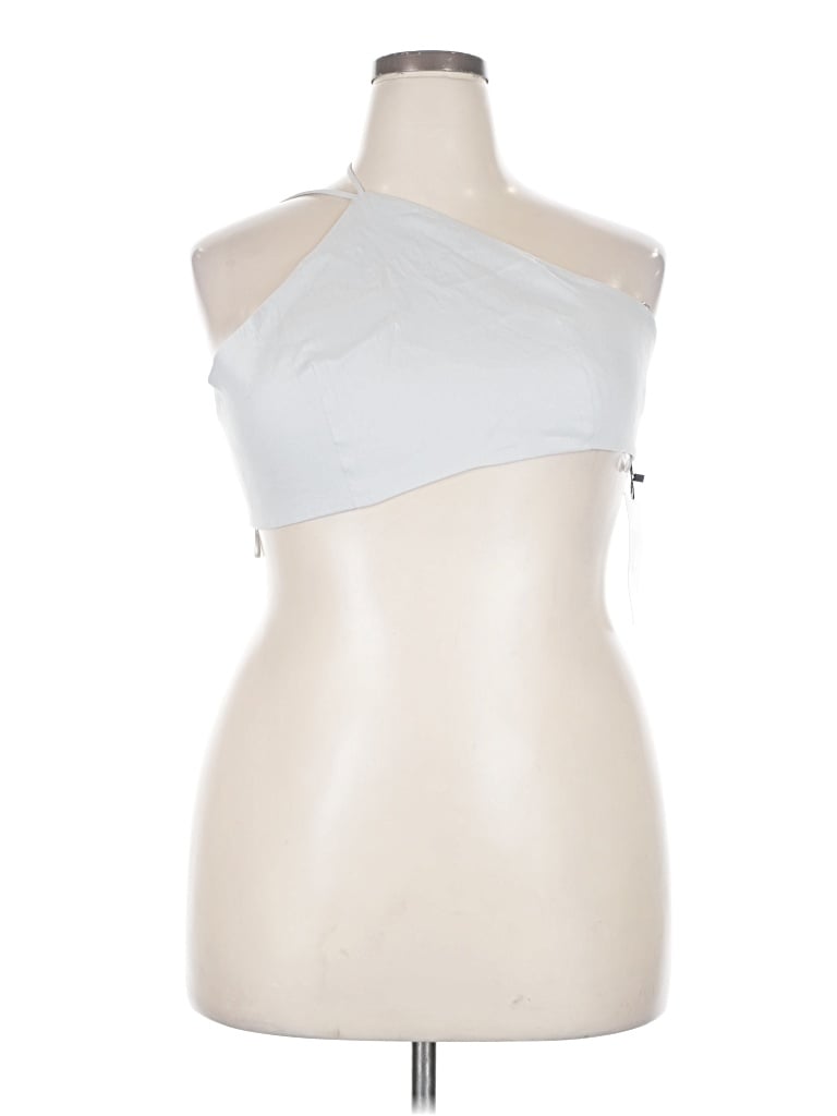 Zara Sleeveless Top Silver Halter Neckline Tops