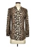 Joie 100% Viscose Animal Print Brown Long Sleeve Button-Down Shirt Size XXS - photo 1