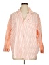 Only 100% Cotton Stripes Orange 3/4 Sleeve Button-Down Shirt Size XL - photo 1