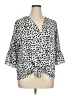 Kancystore Animal Print Silver 3/4 Sleeve Blouse Size XL - photo 1