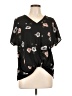 Tua 100% Polyester Black Short Sleeve Blouse Size XL - photo 1
