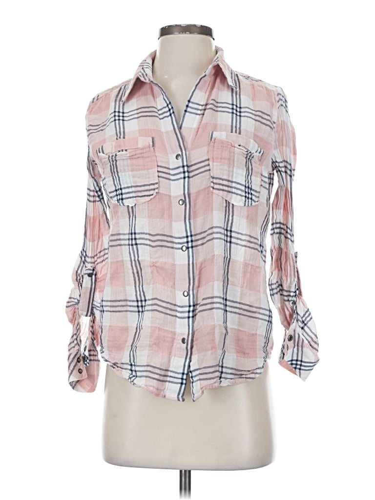 Pre-owned Kut From The Kloth 3/4 Sleeve Button Down Shirt In Pink