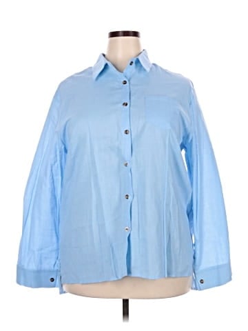 Unbranded 3/4 Sleeve Button-Down Shirt (view 1)