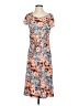 Perceptions Print Orange Casual Dress Size S (petite) - photo 1