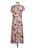 Perceptions Print Orange Casual Dress Size S (petite) - photo 2