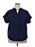 Unbranded Polka Dots Blue Short Sleeve Blouse Size XXL - photo 1