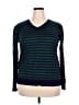 W. by Wantable Stripes Teal Pullover Sweater Size 2X - photo 1