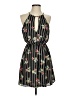 Lush 100% Polyester Floral Black Casual Dress Size S - photo 1