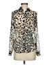 ASOS Design 100% Polyester Animal Print Silver Long Sleeve Blouse Size 0 - photo 1