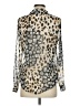 ASOS Design 100% Polyester Animal Print Silver Long Sleeve Blouse Size 0 - photo 2