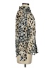 ASOS Design 100% Polyester Animal Print Silver Long Sleeve Blouse Size 0 - photo 4