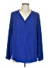 Pleione 100% Polyester Blue Long Sleeve Blouse Size L - photo 1