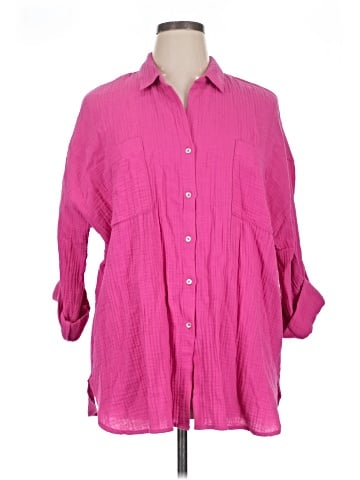 Magaschoni 3/4 Sleeve Button-Down Shirt (view 1)