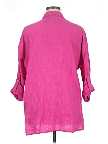 Magaschoni 3/4 Sleeve Button-Down Shirt (view 2)