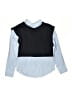 Zara 100% Cotton Color Block Blue Long Sleeve Button-Down Shirt Size 11 - 12 - photo 1