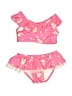 Cat & Jack Hearts Pink Two Piece Swimsuit 9-12 MO / 12 MO - photo 1