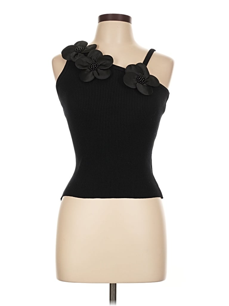 Pre-owned Chicme Sleeveless Top Black One Shoulder Neckline Tops