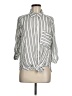 Vixbe 100% Rayon Stripes Silver 3/4 Sleeve Blouse Size M - photo 1