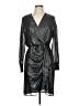 Pinko 100% Polyester Metallic Silver Black Cocktail Dress Size 8 - photo 1