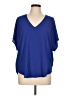 Lush Blue Short Sleeve Blouse Size L - photo 1