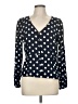 J.Crew 100% Viscose Polka Dots Blue Long Sleeve Blouse Size 8 - photo 1