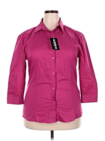 Doublju 3/4 Sleeve Button-Down Shirt (view 1)