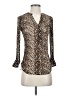 Dna Couture Animal Print Brown Long Sleeve Blouse Size S - photo 1