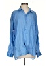 Zara Solid Blue Long Sleeve Button-Down Shirt Size S - photo 1