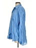 Zara Solid Blue Long Sleeve Button-Down Shirt Size S - photo 5