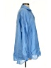 Zara Solid Blue Long Sleeve Button-Down Shirt Size S - photo 4