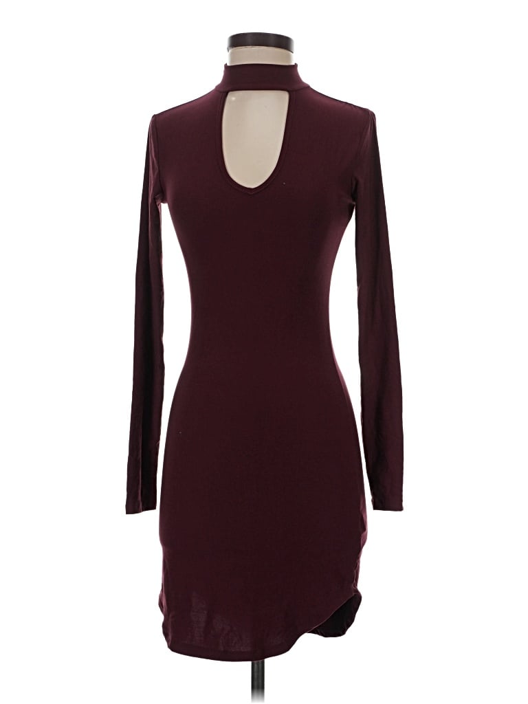 Pre-owned No Comment Casual Dress In Burgundy
