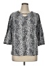 Cathy Daniels Animal Print Silver 3/4 Sleeve Blouse Size XL - photo 1