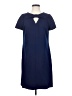 Anne Klein Solid Blue Casual Dress Size 4 - photo 1