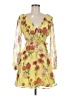 BB Dakota 100% Polyester Floral Yellow Cocktail Dress Size 6 - photo 1