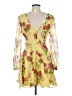 BB Dakota 100% Polyester Floral Yellow Cocktail Dress Size 6 - photo 2