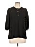 Peaches 'n Cream 100% Polyester Black 3/4 Sleeve Blouse Size L - photo 1